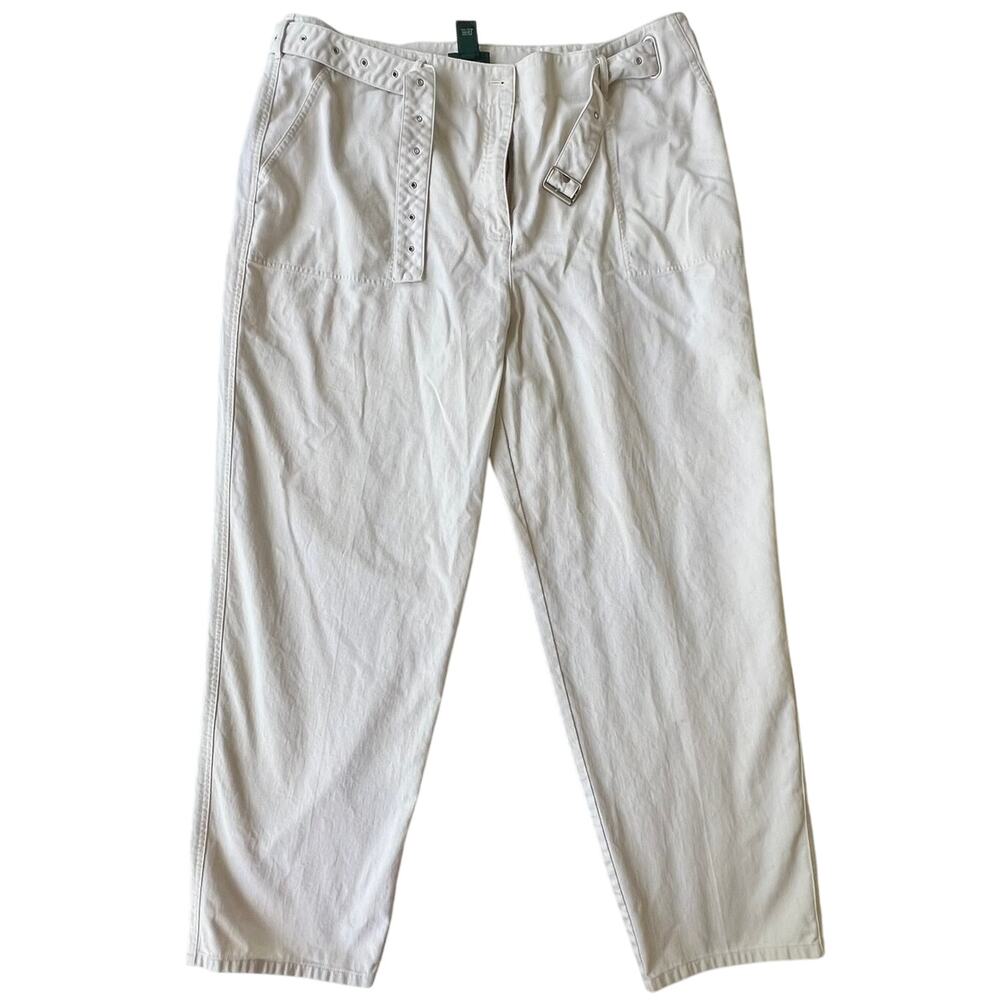 Lauren Jeans Co Ralph Lauren 67 Womens Sz 20W RN54050 Flat‎ Front Belted Trouser